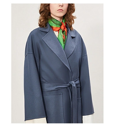 Shop Loewe Oversized Wool And Cashmere-blend Coat In Varsityblu