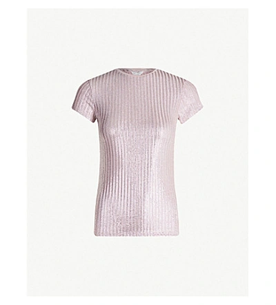 Shop Ted Baker Catrino Metallic T-shirt In Lt-pink