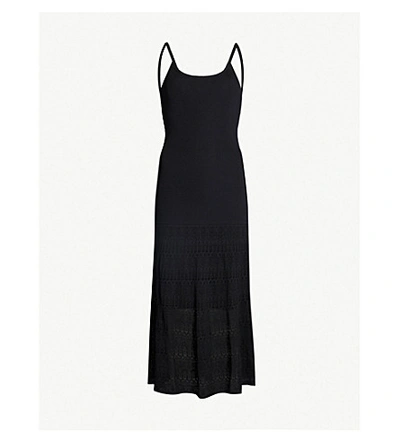 Shop Sandro Knitted Midi Dress In Black