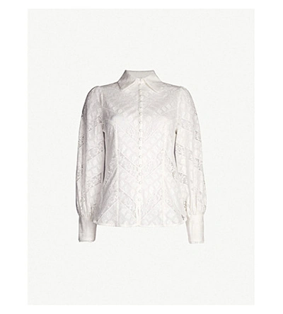 Shop Zimmermann Veneto Ruffled Lace Shirt In Ivory