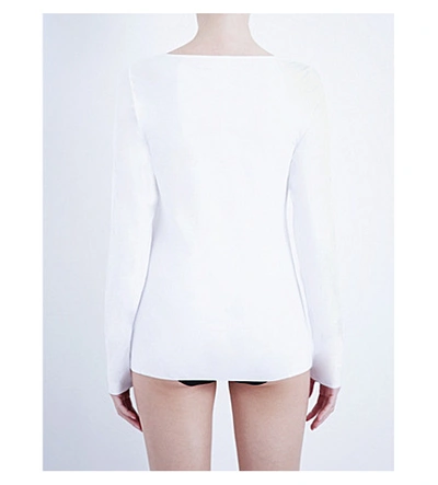 Shop Wolford Ladies White Jersey Pullover Top