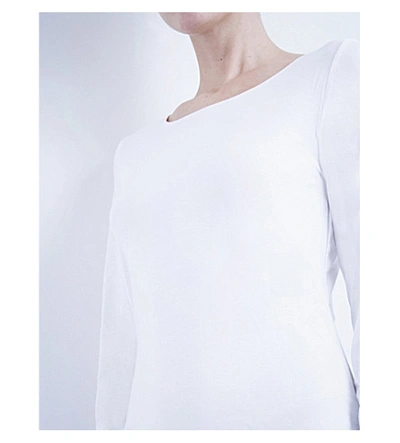 Shop Wolford Ladies White Jersey Pullover Top