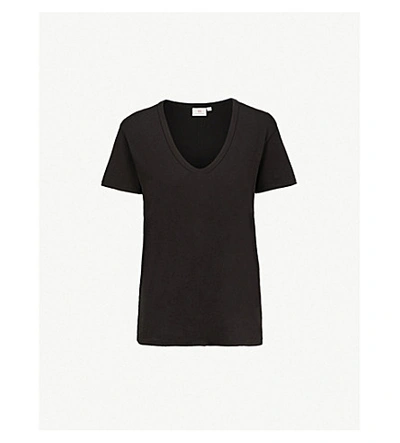 Shop Ag The Henson Cotton-jersey T-shirt In True Black