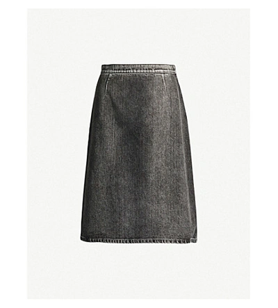 Prada Gonna High-waist Denim Skirt In Black | ModeSens