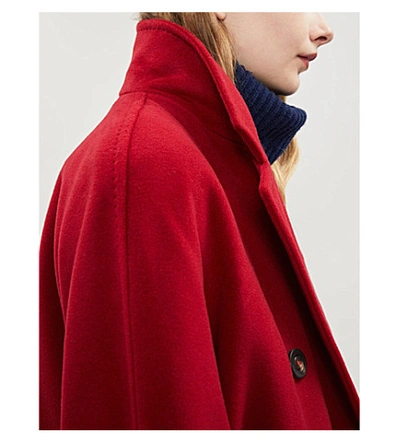 Shop Max Mara Madame Double-breasted Wool And Cashmere-blend Coat In Red