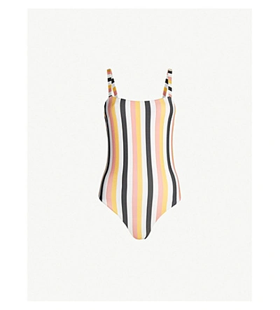 Shop Asceno Classic Stripe One-piece Swimsuit In Multi Stripe