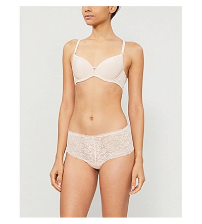 Shop Aubade Rosessence Spacer And Lace Bra In Nude Dete