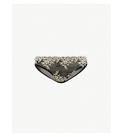 Wacoal Embrace Lace Hi Cut Embroidered Brief Underwear Lingerie 841191 In Black