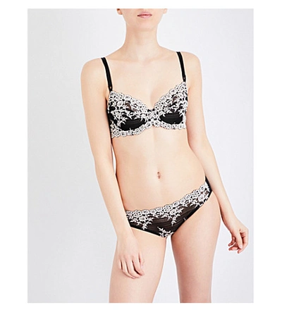 Wacoal Embrace Lace Hi Cut Embroidered Brief Underwear Lingerie 841191 In Black