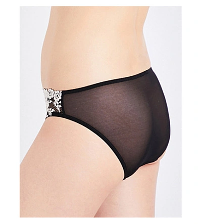 Wacoal Embrace Lace Hi Cut Embroidered Brief Underwear Lingerie 841191 In Black