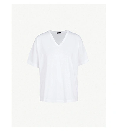 Shop Joseph V-neck Cotton-jersey T-shirt In White