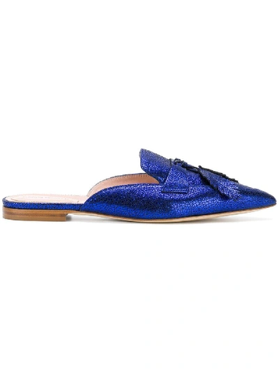 Shop Alberta Ferretti Blue Leather Sandals