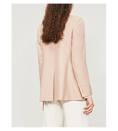 Shop Max Mara Rosina Single-breasted Camel Wool And Silk-blend Jacket In Pink