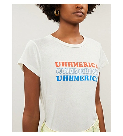 Shop Wildfox Uhhmerica No9 Cotton T-shirt In Unhmerica