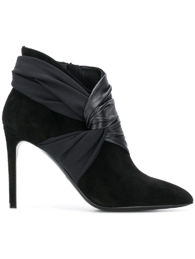 Shop Balmain Black Leather Ankle Boots