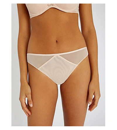 Shop Aubade Nudessence Sheer Tanga Briefs In Nude D Ete