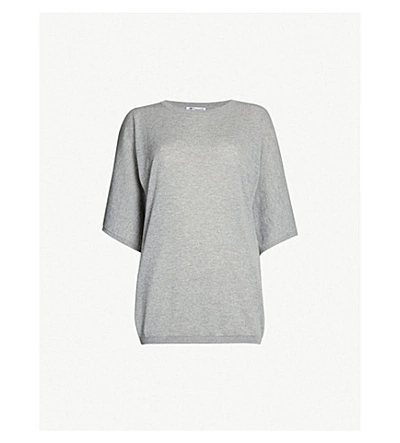 Shop Johnstons Round-neck Cashmere Jumper In Light Grey