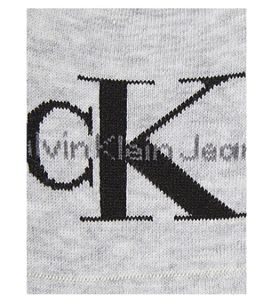 Shop Calvin Klein Women's J41 Pale Grey Htr Logo Cotton-blend Liner Socks