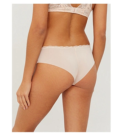 Shop Aubade Lysessence Mesh Hipster Briefs In Nude Dete