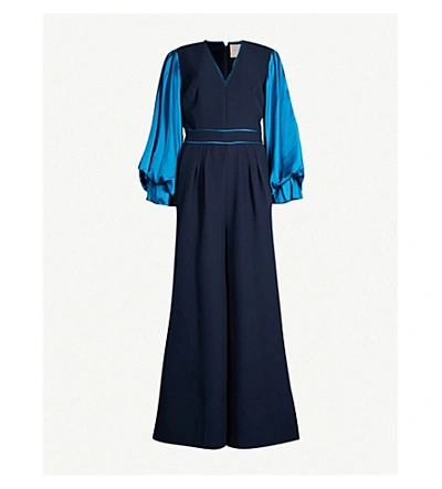 Shop Roksanda Tenka Crepe Jumpsuit In Midnight