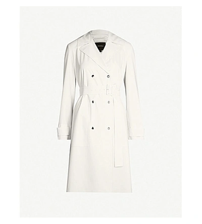 Shop Theory Belted Virgin Wool Trench Coat In Ivory