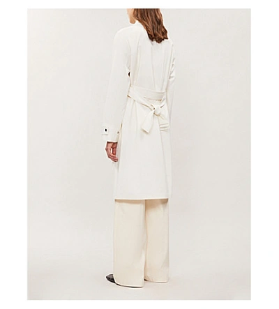 Shop Theory Belted Virgin Wool Trench Coat In Ivory