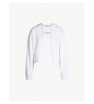 Shop Stella Mccartney Logo-print Cotton-jersey Hoody In Pure White