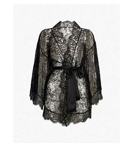 Agent Provocateur Daniela Lace Kimono Robe In Black | ModeSens