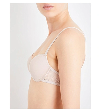 Shop Chantelle Le Marais Smooth Custom Fit Memory Foam T-shirt Bra In Cappuccino