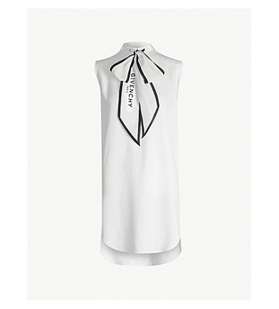 Shop Givenchy Scarf-embellished Crepe Midi Dress In Off White