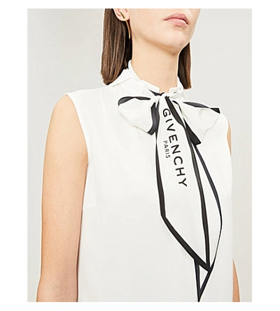 Shop Givenchy Scarf-embellished Crepe Midi Dress In Off White