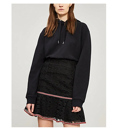 Shop Sandro Richard High-rise Lace Skirt In Black