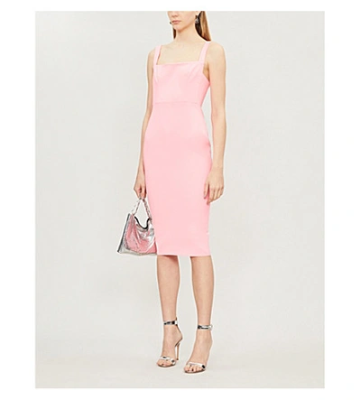 Shop Alex Perry Regan Sleeveless Crepe Midi Dress In Pink