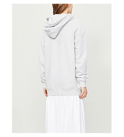 Shop Ninety Percent Laura Oversized Cotton-jersey Hoody In Grey Marl
