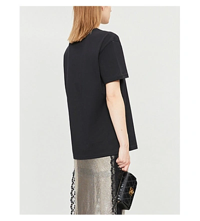 Shop Givenchy Logo-embellished Cotton-jersey T-shirt In Black/silver
