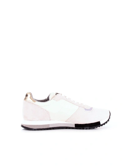 Shop Blauer White Fabric Sneakers