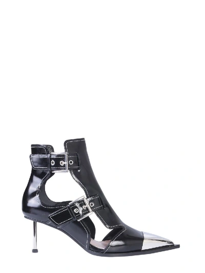 Shop Alexander Mcqueen Black Leather Heels