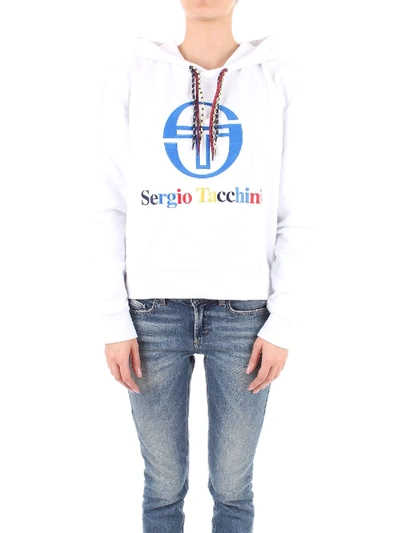 Shop Sergio Tacchini White Cotton Sweatshirt