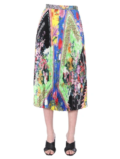 Shop Versace Multicolor Silk Skirt