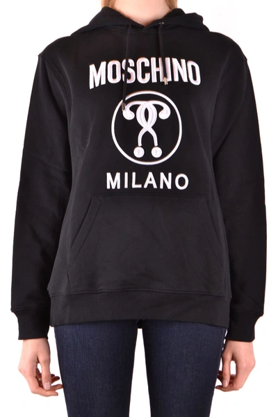 Shop Moschino Black Cotton Sweatshirt