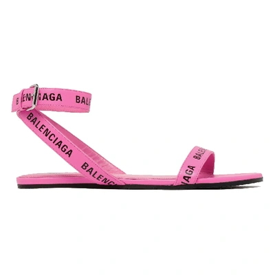 Shop Balenciaga Pink Leather Sandals