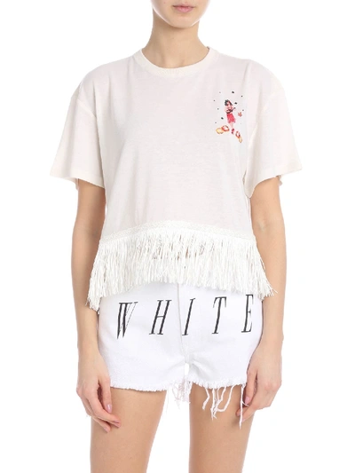 Shop Alanui White Cotton T-shirt