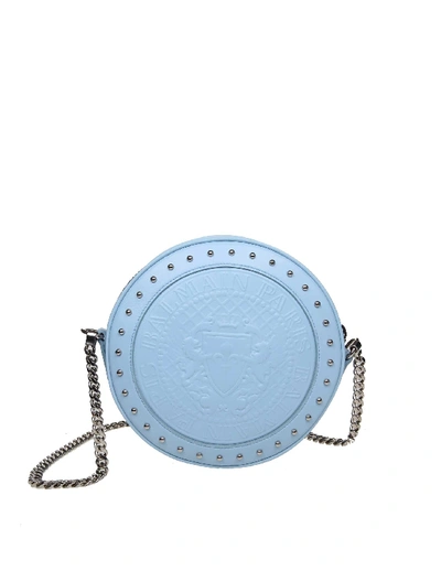 Shop Balmain Light Blue Shoulder Bag