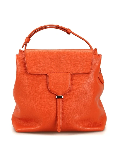 Shop Tod's Orange Leather Handbag