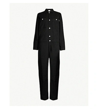Shop Carhartt Button-up Denim Jumpsuit In Black