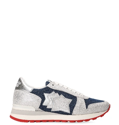 Shop Atlantic Stars Silver Leather Sneakers