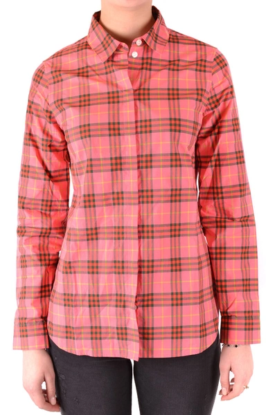 Shop Burberry Pink Cotton Shirt