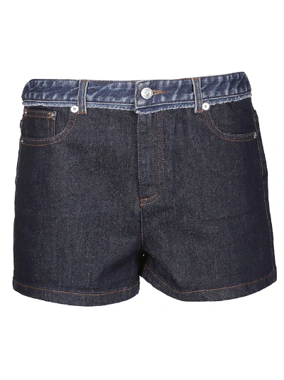 Shop Apc Blue Cotton Shorts