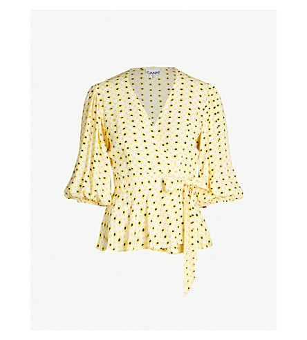 Ganni Floral Wrap Top Hotsell, 54% OFF | www.propellermadrid.com