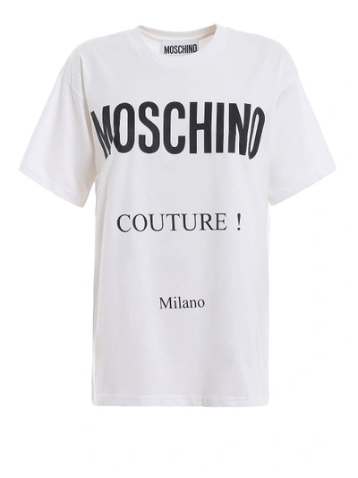 Shop Moschino White Cotton T-shirt